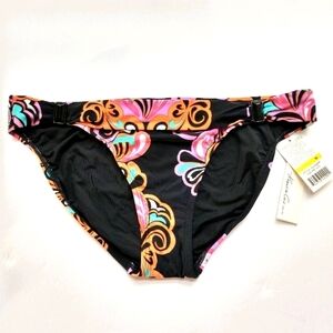KENNETH COLE NWT JEWEL PAISLEY BIKINI BOTTOMS  MED